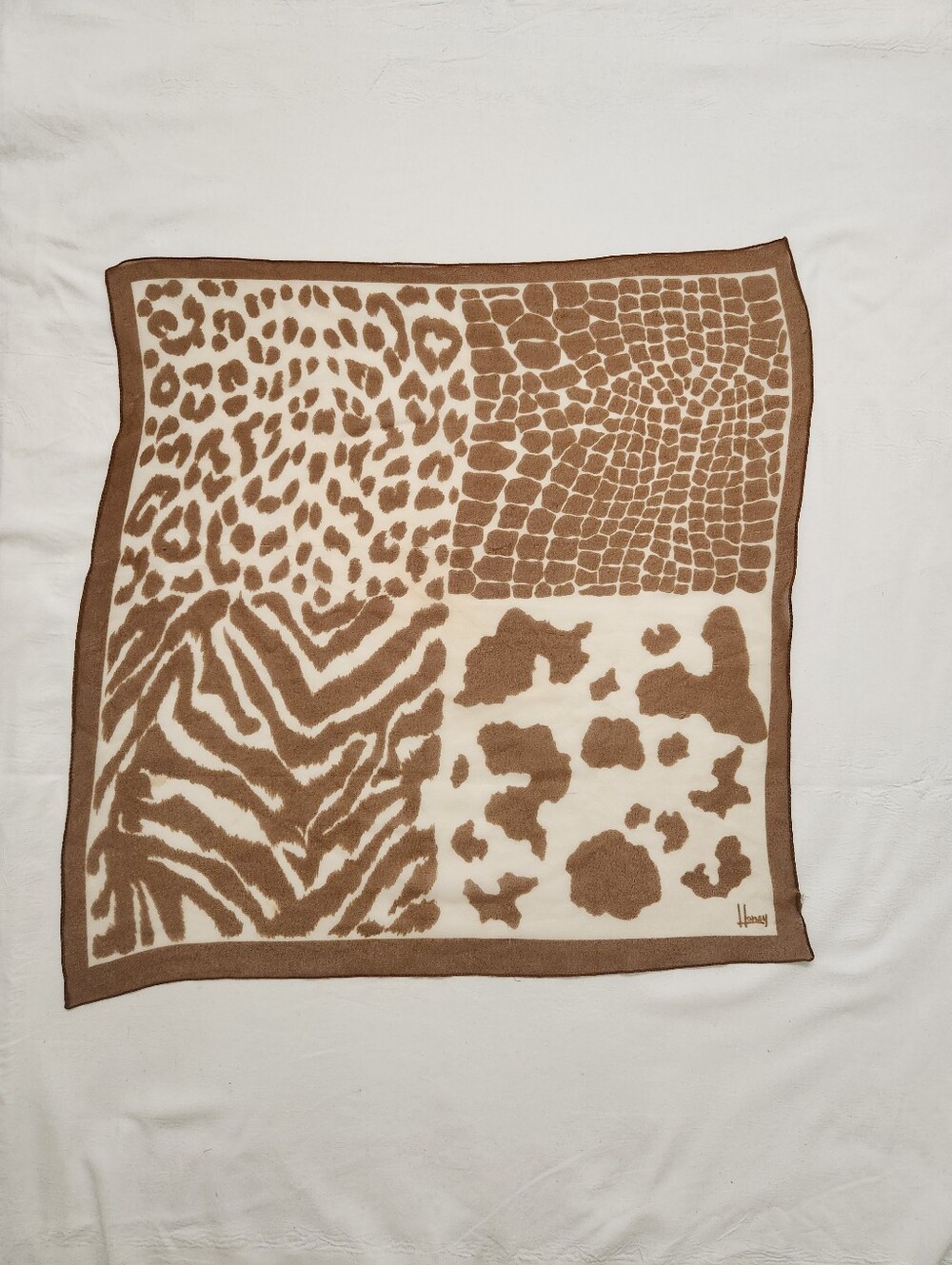 Vintage 90's Animal Print Scarves / Bag Scarfs in Brown & Black